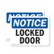 Signmission Locked Door, 14 in W x Rectangle, Plastic OS-2PACK-NS-P-1014-L-14031 - alternate 1